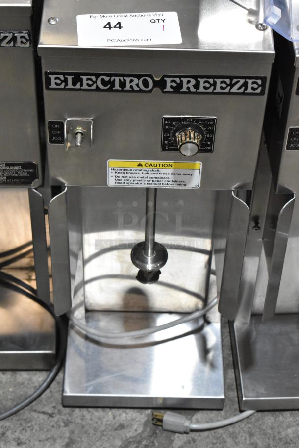 Electro Freeze HDM75A stainless steel commercial drink mixer with control knobs and caution label, 115 volts, 1 phase.