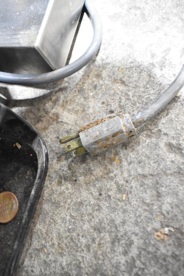 Electro Freeze HDM-75 stainless steel drink mixer, 115V, 1 phase. Shows electrical cord with wear and surface dirt.