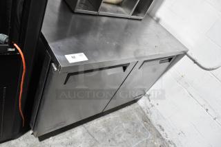 Turbo Air TUR-48SD stainless steel undercounter cooler, 2-door, on casters, 115V, 1-phase, commercial use.