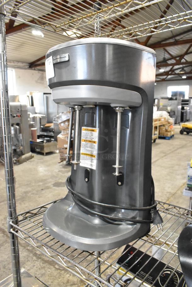 Hamilton Beach HMD400 commercial 3-head drink blender, metal, 120V, 1 phase, countertop model, visible brand label.