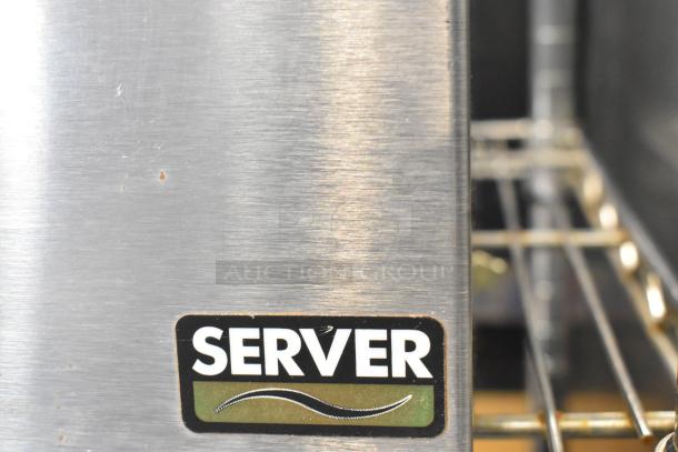 Server DI-3 Stainless Steel Triple Cone Dip Warmer, 3 Qt., 120 Volts, 1 Phase. Visible brand logo. Good condition.