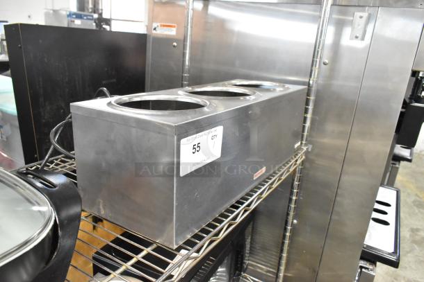 Server DI-3 Stainless Steel 3 Qt. Triple Cone Dip Warmer, 120V, 1 Phase. Features three warming wells.
