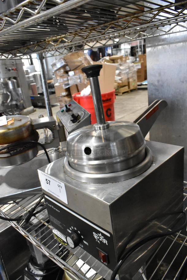 Star 3W3A-HS stainless steel countertop warmer with pump top, 120 volts, 1 phase, in used condition. Visible control panel.