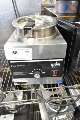 Star 3WSA-4H stainless steel commercial countertop warmer with lid, 120V, 1 phase, control dial, in good condition.