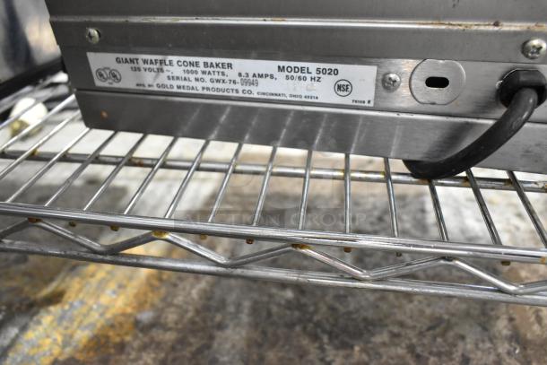 5020 Stainless Steel Commercial Waffle Cone Maker, 120 Volts, 1 Phase, NSF certified, visible in good condition.