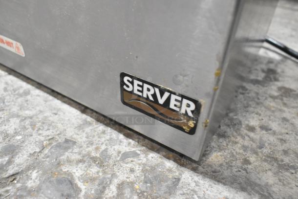 Server DI-2 stainless steel double cone dip warmer, 3 Qt, 120V, 1-phase, visible brand label.