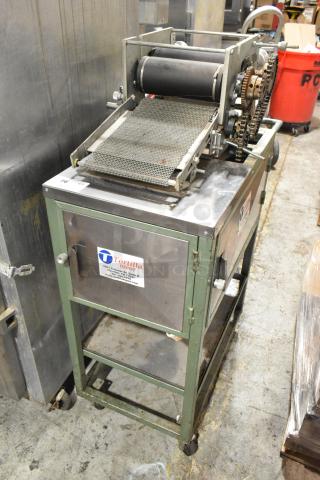 Lenin MQ077 Metal Commercial Floor Style Restaurant Style Automatic Tortilla Machine on Commercial Casters. 110 Volts, 1 Phase. - Item #1227554