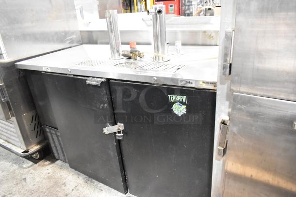 Micro Matic MDD-58 metal kegerator, commercial grade, direct draw, 115 volts, 1 phase, some surface wear, dual tap.
