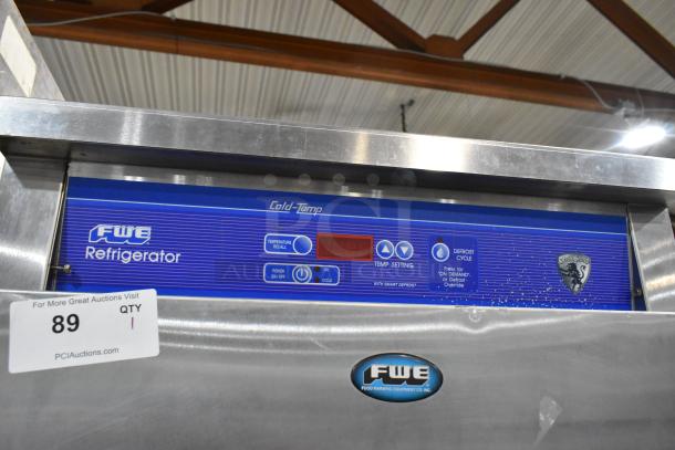 FWE SR-30 stainless steel commercial warming cabinet, 120V, on casters. Features digital control panel. Minor surface wear.