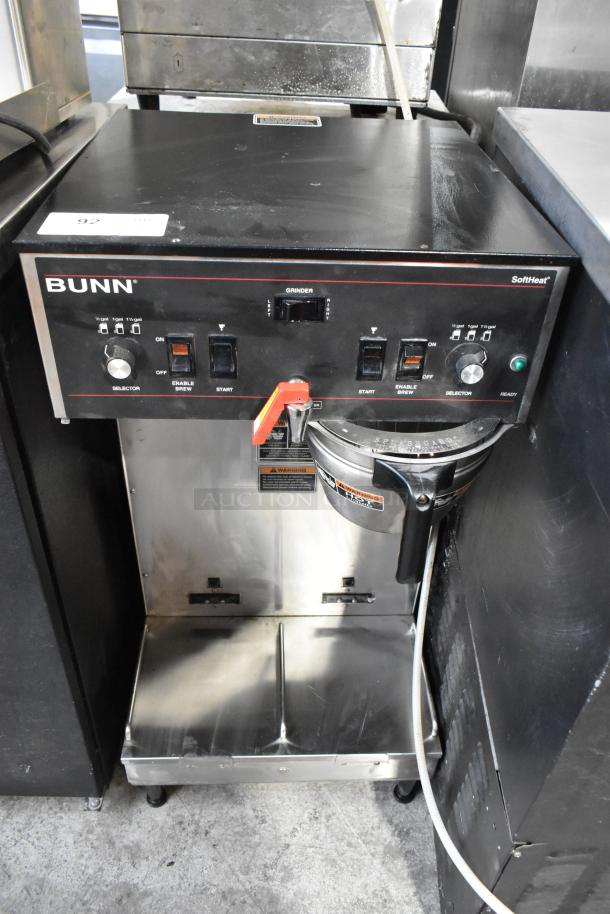 2016 Bunn DUAL SH stainless steel commercial coffee machine, dual brew, hot water dispenser, metal brew basket, good condition.