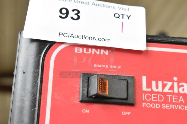 2016 Bunn TB3Q Iced Tea Machine, stainless steel, commercial use, 120V, 1 Phase, "Enable Brew" switch visible, used condition.