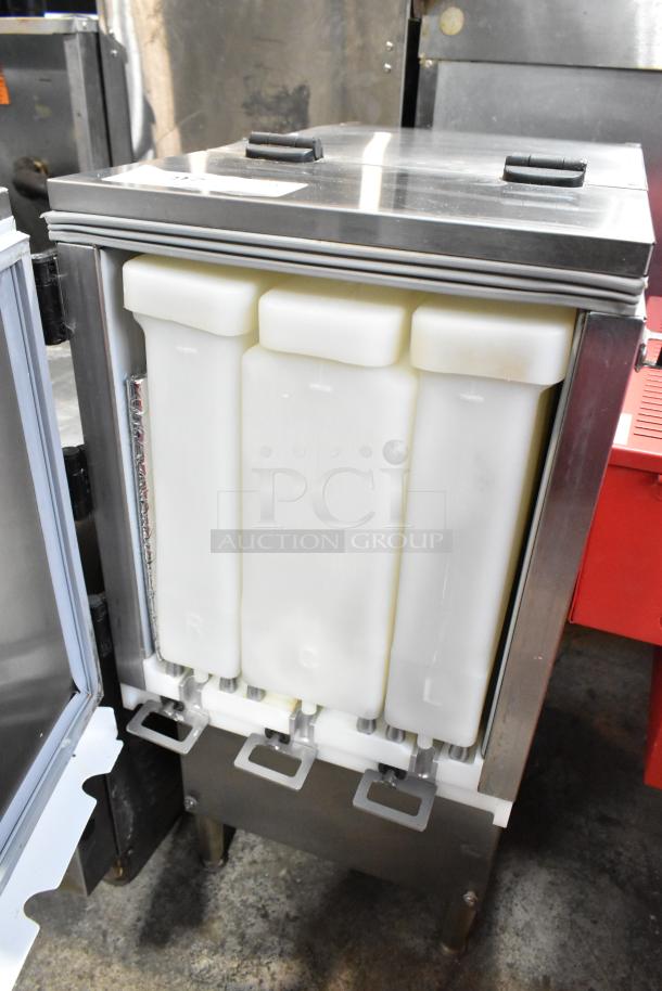 Silver King stainless steel countertop dairy dispenser, 115V, 1 phase. Features multiple container system, commercial use.