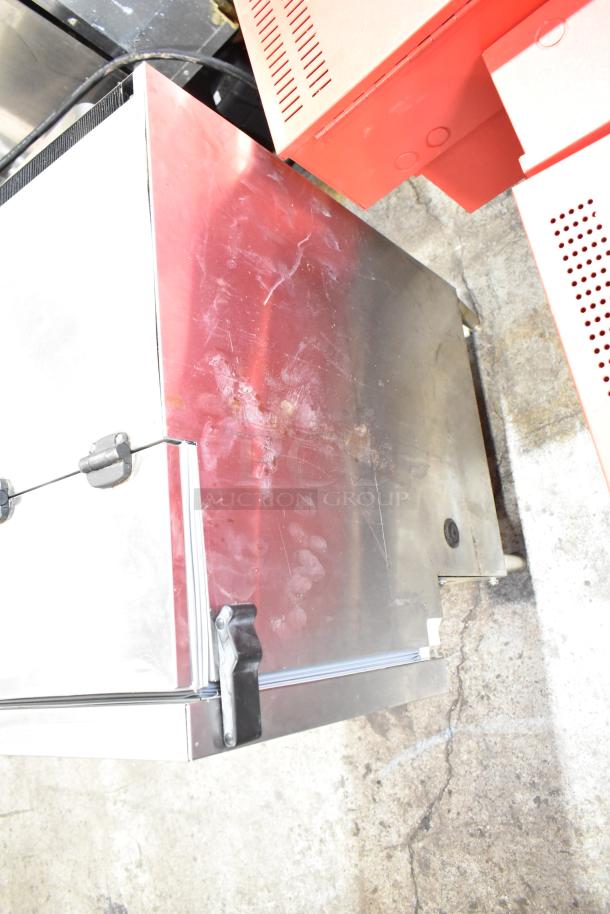 Silver King Stainless Steel Commercial Dairy Dispenser, countertop model, 115 volts, visible wear and surface marks.