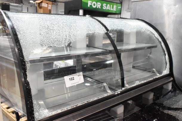 Avantco CAC-48 47" Black Curved Air Curtain Merchandiser with broken glass, brand new, 115V, 1 phase.