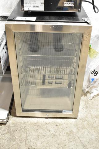 BRAND NEW SCRATCH AND DENT! Excellence EMM-3HC Black Countertop Display Refrigerator with Swing Door. 115 Volts, 1 Phase. Tested and Working! - Item #1227599