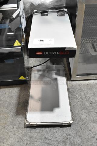 Hatco 413GRFFBL Glo-Ray food warmer, brand new, 12 3/4" x 24", heated base, overhead light, 120V, 1 Phase, slight damage.