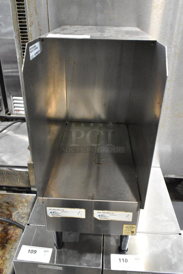 Bunn ICDD-3 Stainless Steel Commercial Reservoir, good condition, visible labels indicating tank shelf life.