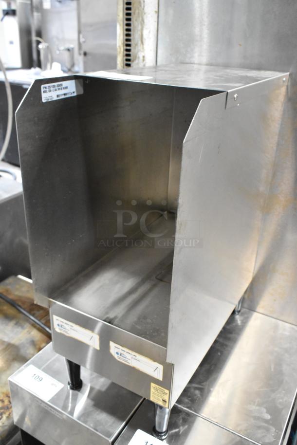 Bunn ICDD-3 Stainless Steel Reservoir, commercial countertop model, well-maintained, with visible labels and sturdy legs.