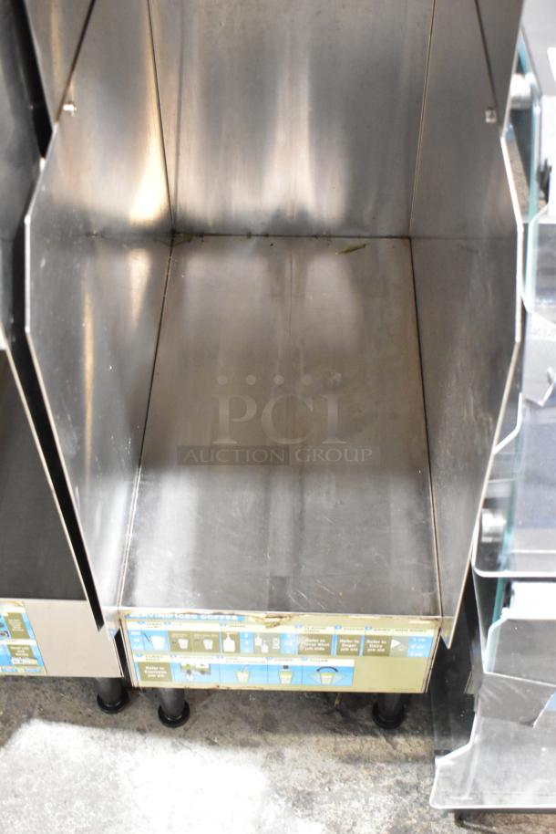 Bunn ICDD-3 stainless steel commercial reservoir, countertop model, used condition, with visible instruction labels.