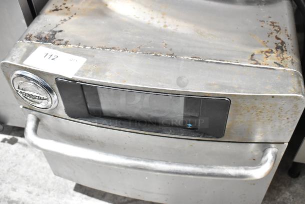 2016 Turbochef Encore 2 rapid cook oven, stainless steel, electric, 208/240V, 1 phase, visible wear, model badge shown.