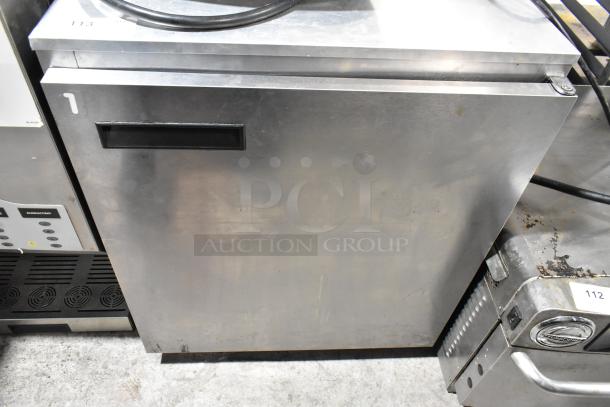 Delfield 406CA-DD1 stainless steel undercounter cooler, single door, 115 volts, 1 phase, in good condition.