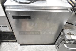Delfield 406CA-DD1 stainless steel undercounter cooler, single door, 115 volts, 1 phase, in good condition.