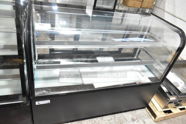 Brand new Avantco 193BC60HCB 60" black curved glass refrigerated bakery display case. Scratch and dent condition.