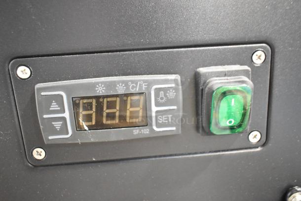 Avantco 193BC60HCB display; digital control panel with temperature settings, green power switch, scratch and dent.