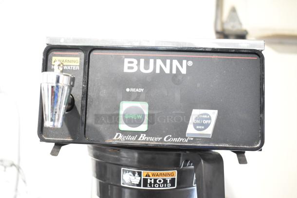 Bunn CDBCF15-APS commercial coffee machine with hot water dispenser. Features poly and metal brew baskets. 120V.