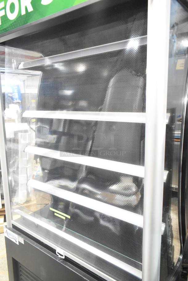 Avantco 189BVAC46HC 46" black refrigerated air curtain merchandiser, metal frame, commercial use, 110-120V, 1 phase.
