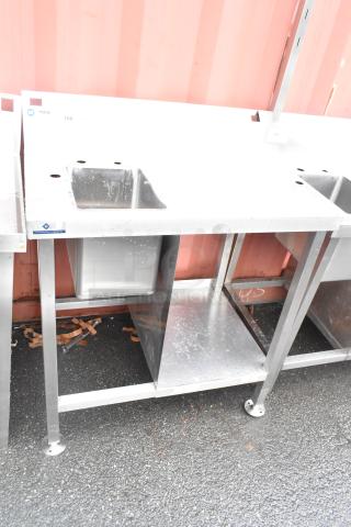 Stainless Steel Commercial Single bay Sink w/ Back Splash and Under Shelf. - Item #1227655