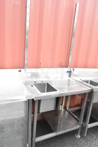 Stainless Steel Commercial Single bay Sink w/ Back Splash and Under Shelf. - Item #1227656