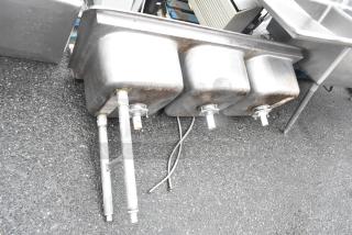 Stainless Steel 3 Bay Sink. Missing Right Legs. - Item #1227668