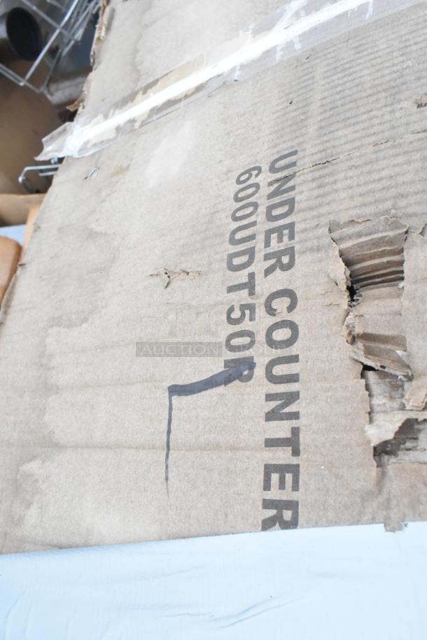 Regency 600UDT50R 50" stainless steel undercounter dishtable, brand new scratch and dent, 16-gauge, sink on right.