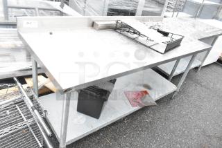 Stainless Steel Commercial Table w/ Single Bay Sink and Metal Under Shelf. - Item #1227699