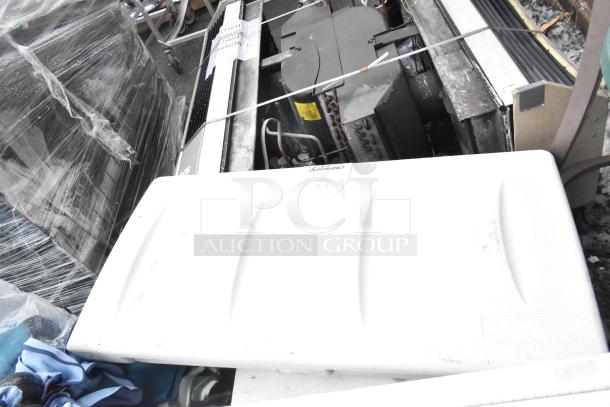 3 various items including a fire extinguisher cabinet and a wall-mount poly diaper changing station, used condition.