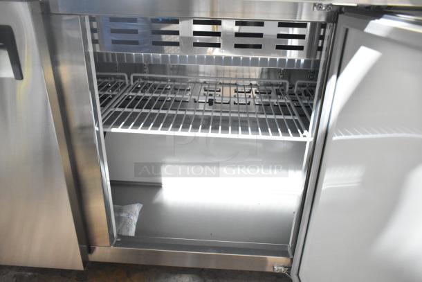 BRAND NEW 2025 Avantco 178APT71MHC stainless steel sandwich salad prep table. Mega top, commercial casters, 115V, 1 phase.