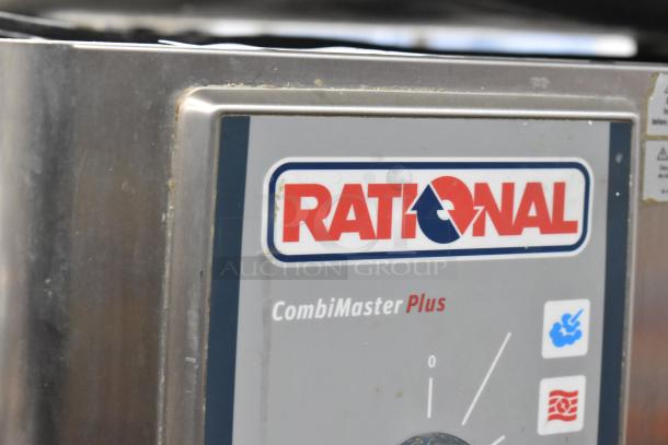 Rational CMP 62G CombiMaster Plus stainless steel combi convection oven, natural gas, visible label.