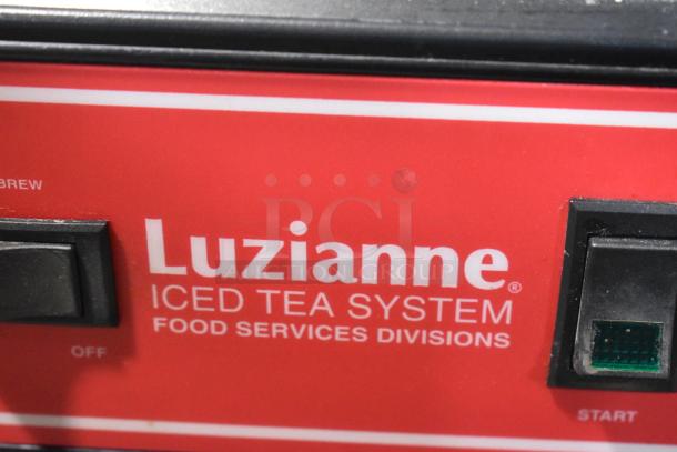 2016 Bunn TB3Q Stainless Steel Iced Tea Machine; Luzianne Iced Tea System label; 120V, 1 Phase.