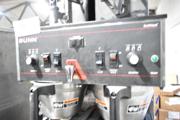 2016 Bunn DUAL SH stainless steel commercial coffee machine, 4 server satellites, 2 brew baskets, used condition.