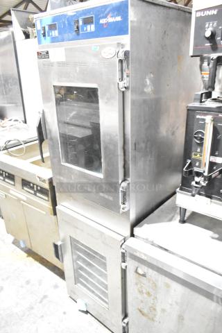 Alto Shaam 1000-UP/P stainless steel holding/proofing cabinet with window doors; commercial grade; shows signs of wear.