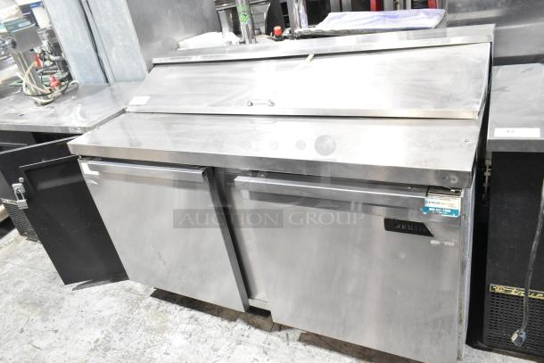 Continental BW60-16 Stainless Steel Prep Table, Bain Marie Mega Top, commercial casters, 115V, 1 Phase, good condition.