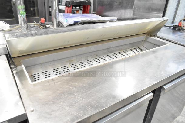 Continental BW60-16 stainless steel sandwich prep table with bain marie top. Features commercial casters, 115V, 1 phase.