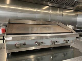 Pristine CPG 48" commercial gas griddle, model 351GMCPG48NL, in working order. Natural gas, Cooking Performance Group.