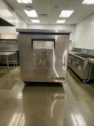 True TUC-27-LP undercounter refrigerator, stainless steel, tested, fully working, 115V, single phase, near mint condition.
