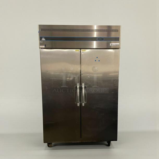 Everest ESR Series commercial reach-in refrigerator, stainless steel, dual doors, premium condition, 115V, fully tested.