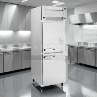 McCall T-102001 commercial reach-in refrigerator/freezer, white, 115V, single phase, tested and working, refined condition.