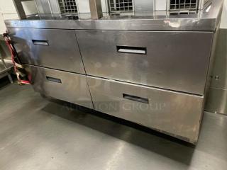 Delfield STD464N 4-drawer refrigerated chef base, stainless steel, outstanding condition, 115V/single phase, fully tested.