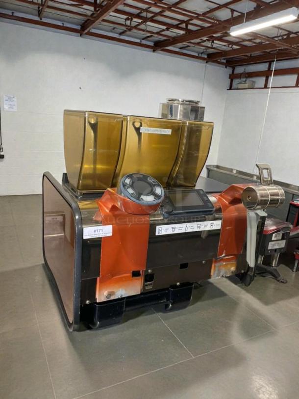 Alt text: High-grade Nuova Simonelli Mythos commercial espresso grinder in excellent condition; fully tested and working.