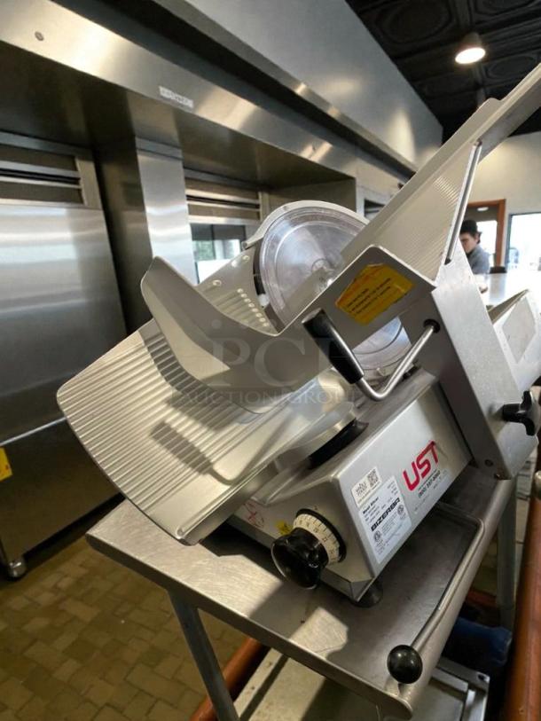 Bizerba GSP H D commercial meat slicer, superior condition, model T-11. Fully tested, 120V/single phase, with labels visible.